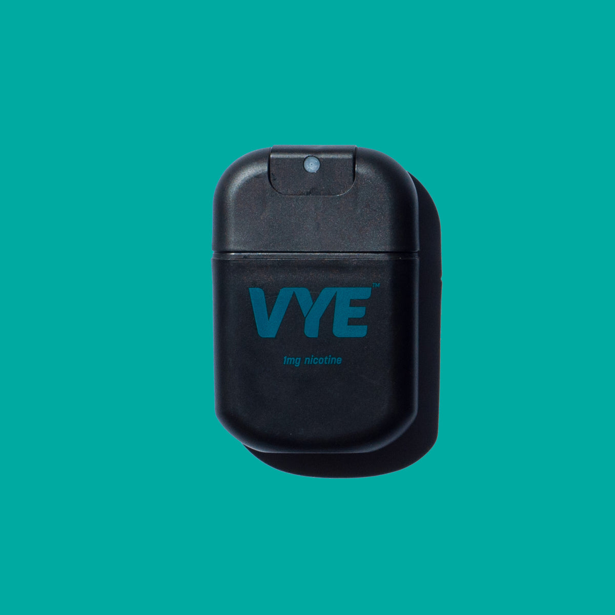 VYE Mist pack on a teal background, Mint flavour.